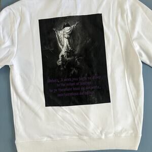 DCPL Tech Fleece Matthew 10:16 Hoodie White Embroidered Sweatshirt Mens Size 3XL